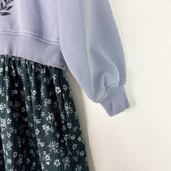 Zara x Disney Mickey Mouse Floral Mixed Media Dress Girl's Size 7 EUC - Picture 3 of 7